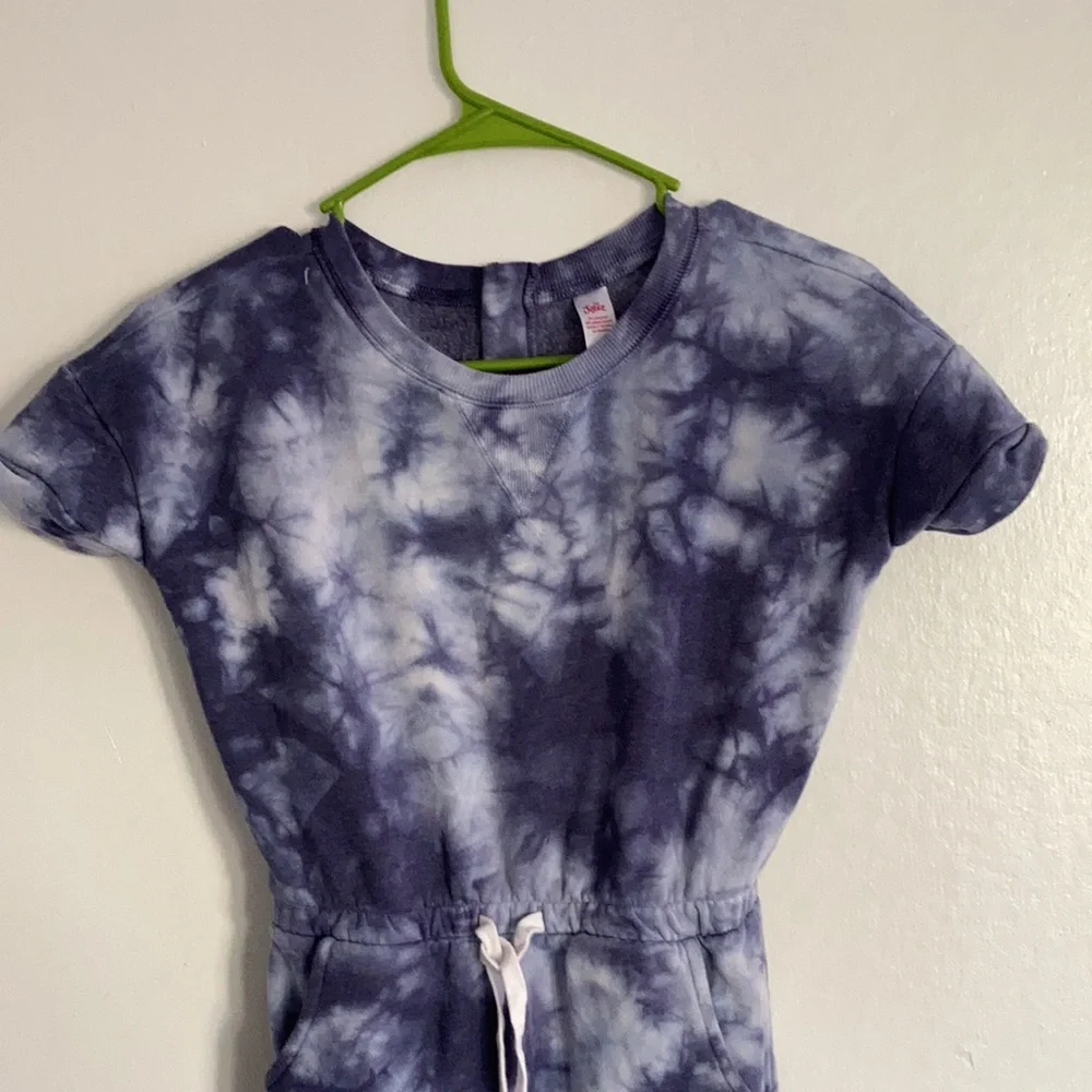 Justice size 10‎ Romper Blue & White